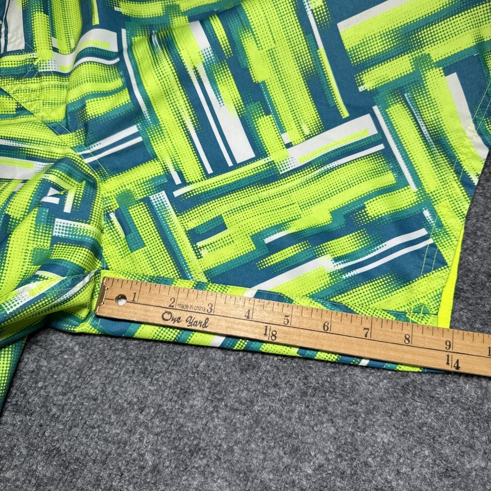 Nike Board Shorts Green Geometric Swim Trunks Men L Mesh Lined Surf Better World - Picture 12 of 12